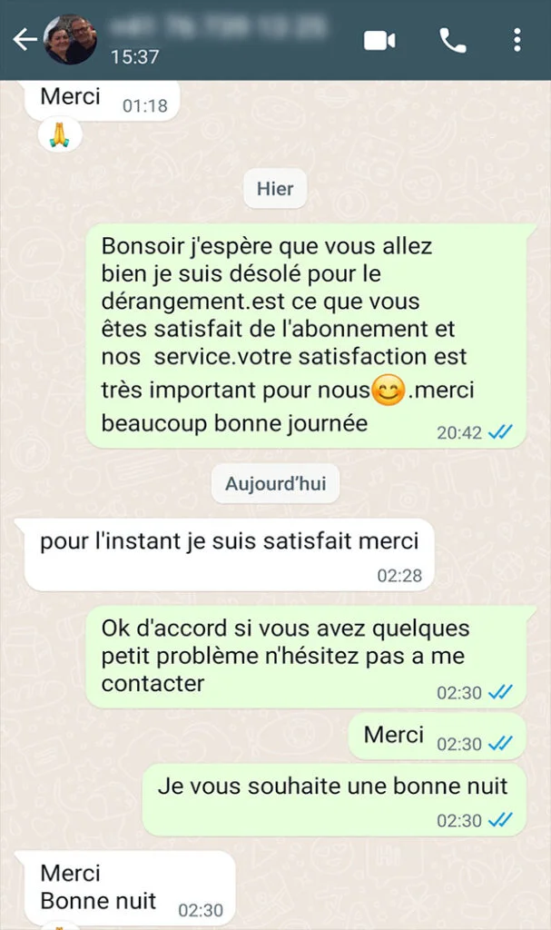 Témoignage client France IPTV